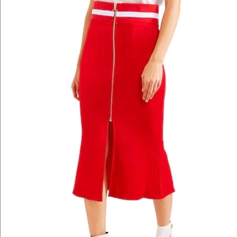 Maggie Marilyn‎ Focus on the Good Flared Midi Satin
Skirt w/ Ribbed Waist Sz 6US